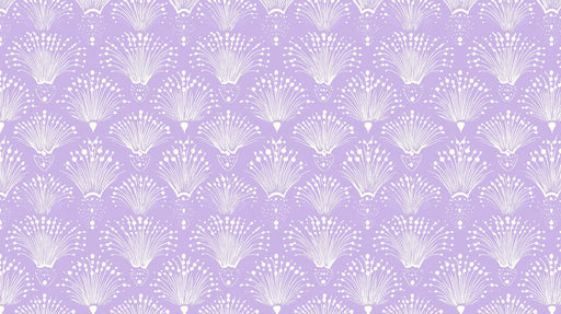 Burst Bloom Mural Wallpaper | Lavender with Creamy Flower Bursts