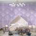 Burst Bloom Mural Wallpaper | Lavender with Creamy Flower Bursts