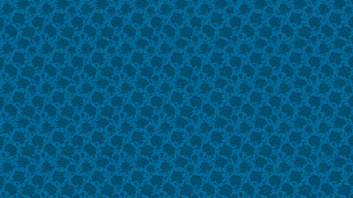 Retro Rose Mural Wallpaper | Blue and Navy Patterned Floral Accent