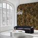 Golden Swirl Mural Wallpaper | Brown and Beige Marble-Like Pattern