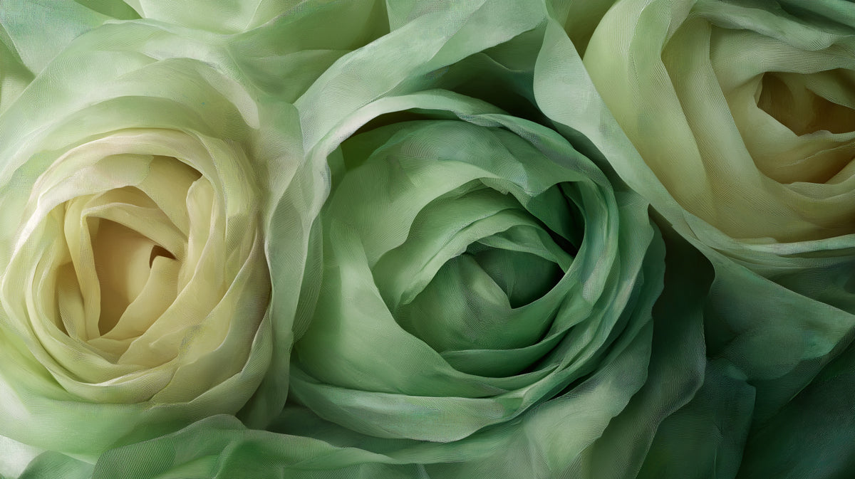 Elegant Mint Green Rose Mural Wallpaper, Custom Size, Peel & Stick or Premium, Free Global Shipping