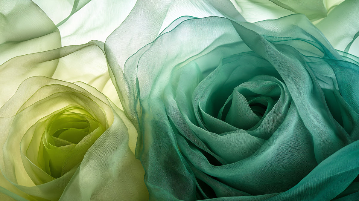 Abstract Green Floral Mural Wallpaper, Artistic Fabric Texture Wall Decor, Modern Botanical Wall Art for Bedroom or Living Room
