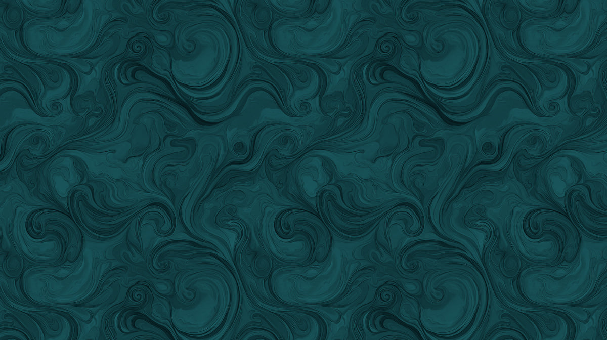 Deep Emerald Swirls Mural Wallpaper | Luxurious Abstract Flow