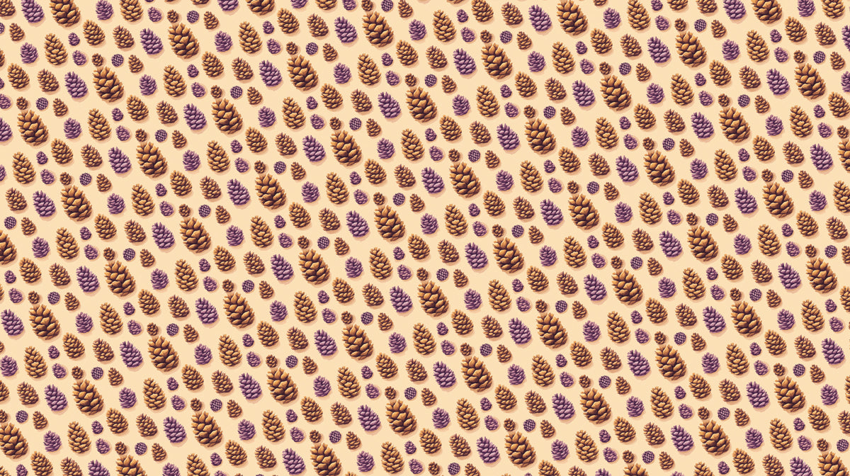 Vintage Pinecone Pattern | Hand-Drawn Forest Cones on Blush Pink