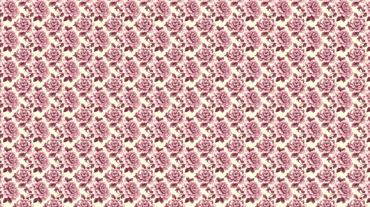 Delicato Muro a Fondo con Motivo di Rosa e Peonia | Testura Floreale Classica Sottile