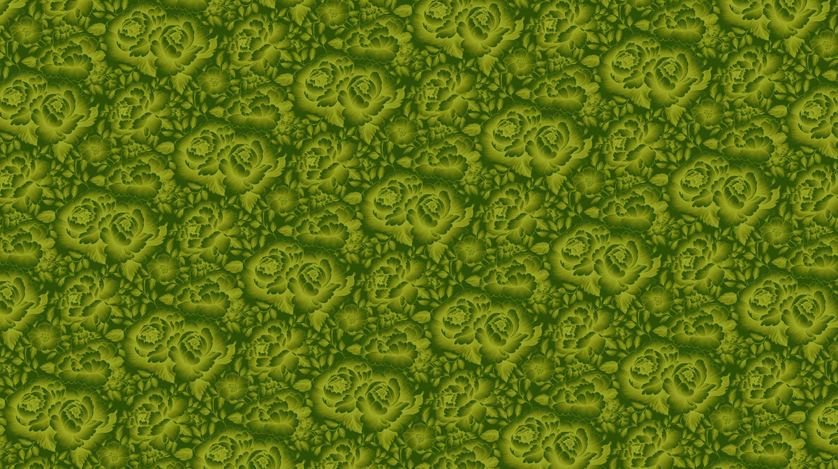 Lively Lime Peony Texture Mural Wallpaper | Dynamic Small-Scale Flora