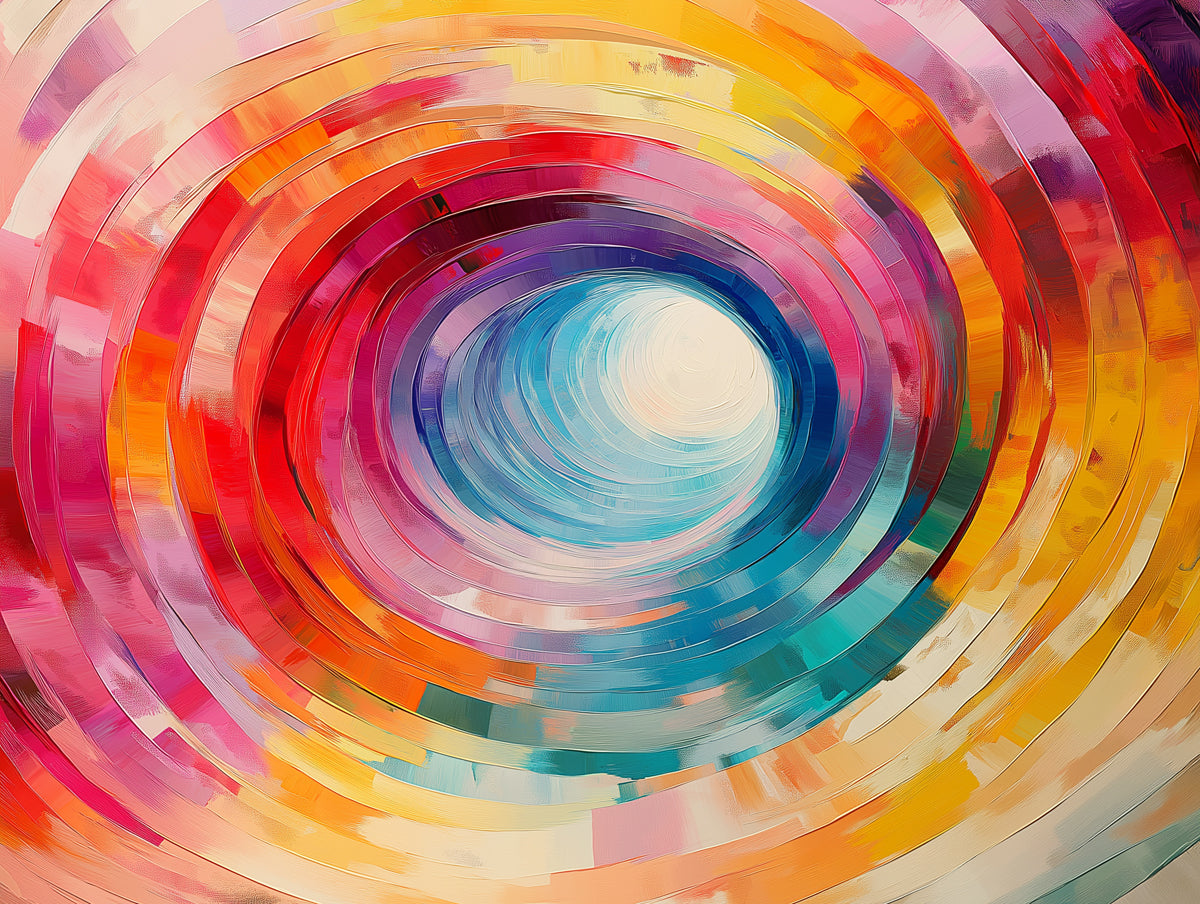 Radiant Color Tunnel Mural Wallpaper | Immersive Chromatic Vortex
