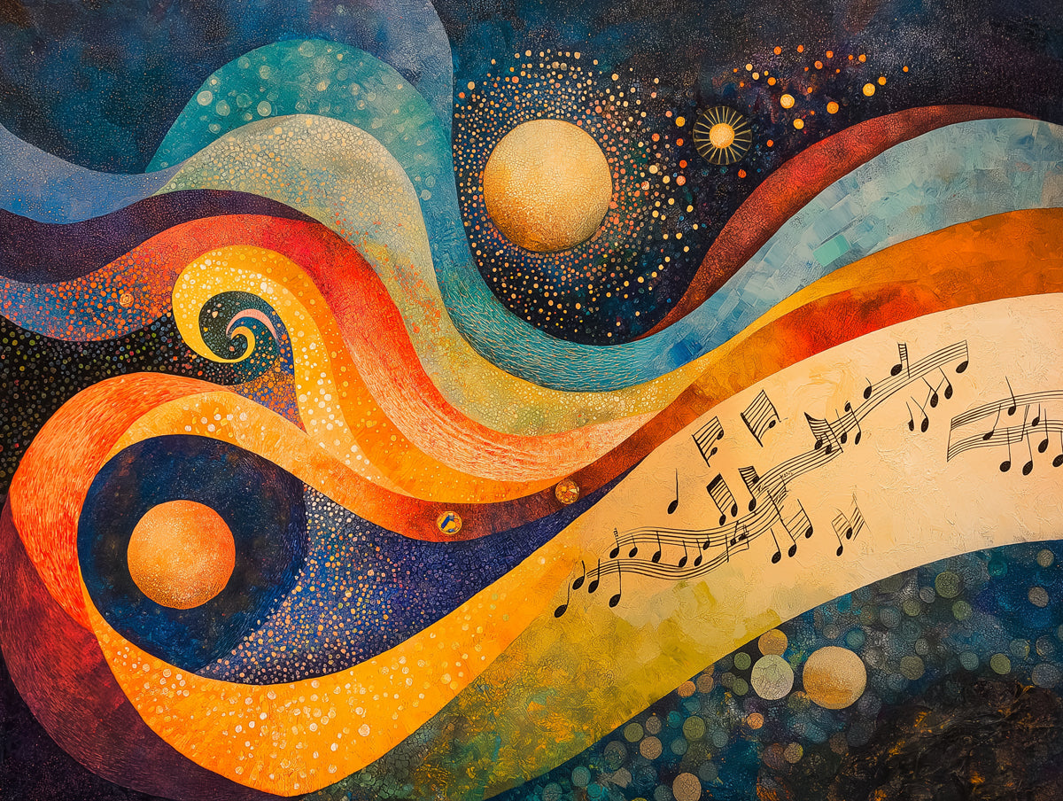 Abstract Musical Passion Mural Wallpaper | Vibrant Expressionist Symphony