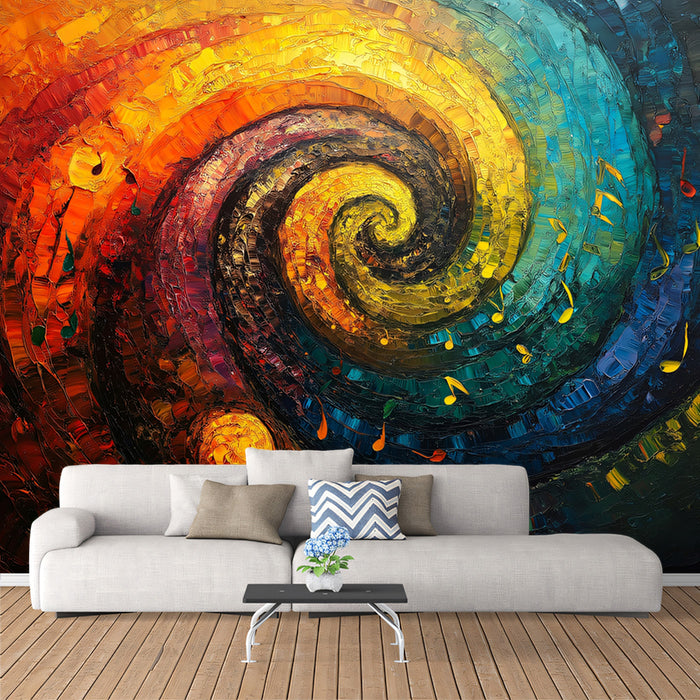 Serene Pink Spiral Mural Wallpaper | Gentle Abstract Harmony