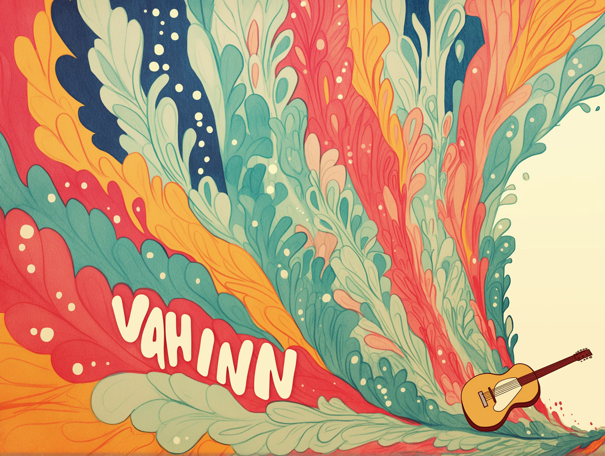 Retro Surf Wave Mural Wallpaper | Psychedelic 60s Groove