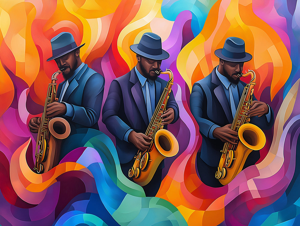 Papier Peint Mural Soulful Saxophonist | Passionnée Rhapsodie Jazz