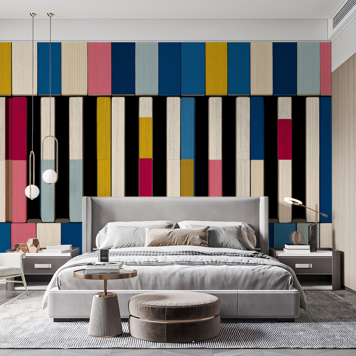 Modern Piano Key Mural Wallpaper | Geometric Abstract Design ...