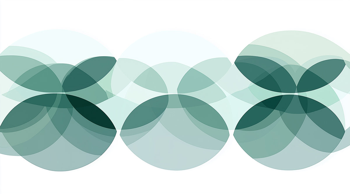 Abstract Overlapping Circles Mural Wallpaper | Geometric Pattern in Teal & Green
