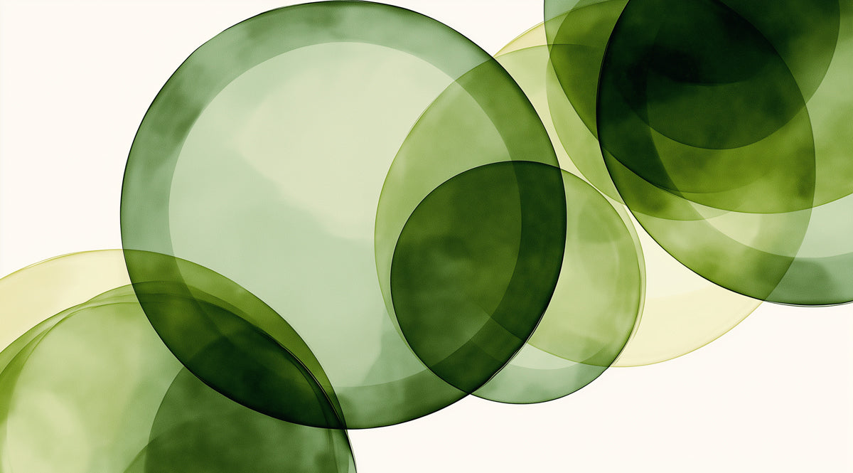 Abstract Flowing Circles Mural Wallpaper | Organic Green & Yellow Geometric Art