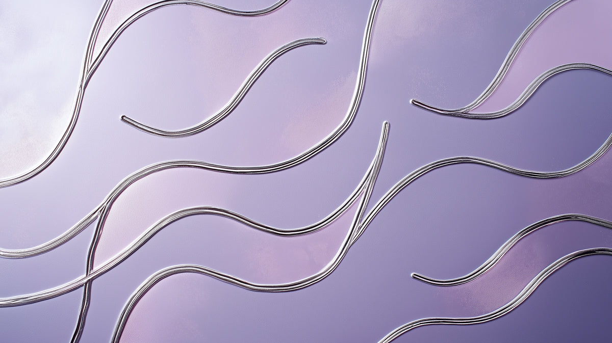 Abstract Silver Wavy Lines Mural Wallpaper | Modern Flowing Metallic Art