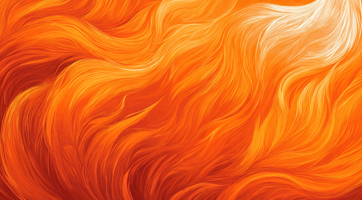 Abstract Fiery Waves Mural Wallpaper | Dynamic Red & Orange Textured Art