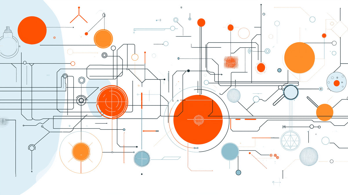 Abstract Circuit Board Art Mural Wallpaper | Modern Geometric Tech Pattern