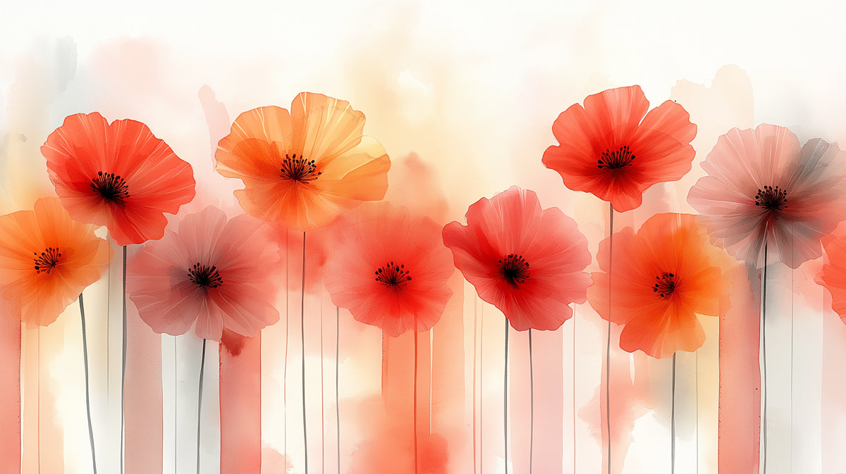Dreamy Watercolor Flowers Mural Wallpaper | Soft and Elegant Floral Art