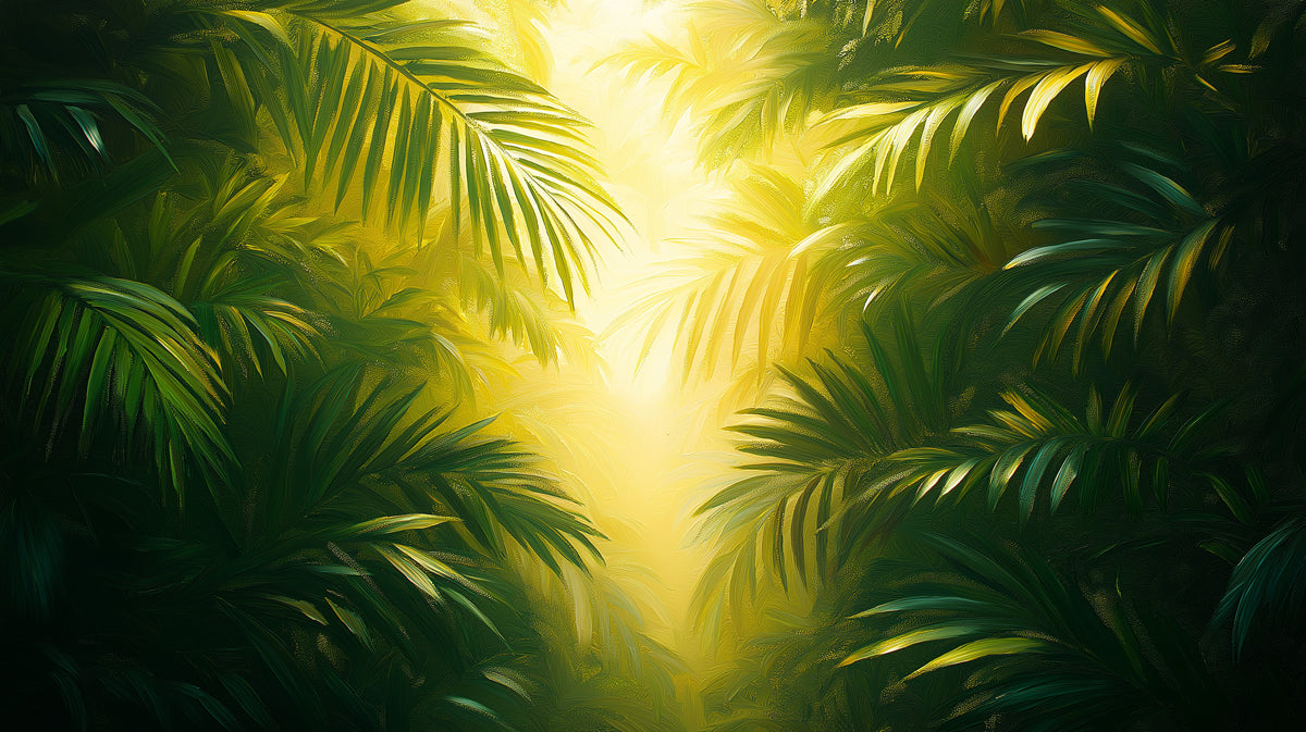 Golden Jungle Light Mural Wallpaper | Verde e Giallo