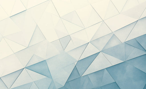 Blue and White Geometric Mural Wallpaper | Blue White and Cream Triangles