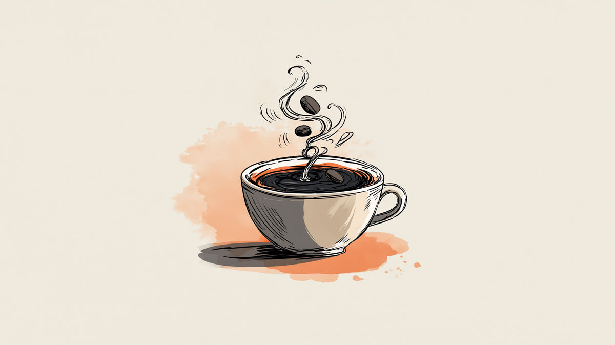 Elegante Tazza di Caffè Fumante Sfondo | Arte Minimalista del Caffè Mattutino