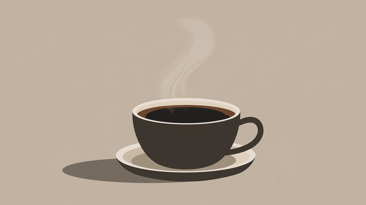 Classic Coffee Cup and Saucer Wallpaper | Minimalist Warm Beverage Art