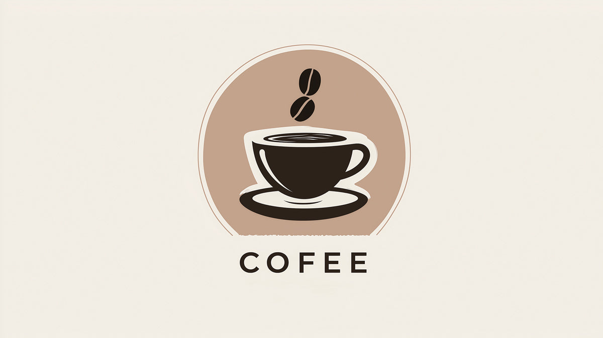 Sfondo con logo vapore di caffè minimalista | Icona del marchio bevande pulita
