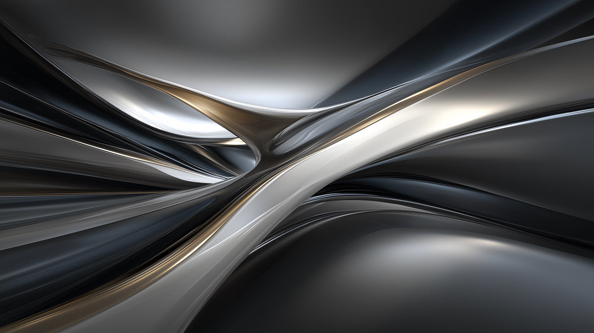 Abstract Dark Metallic Waves Wallpaper | Modern Flowing Art with Luster