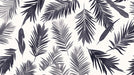 Black and White Palm Leaf Mural Wallpaper in Dining Room | Black and White Palms
