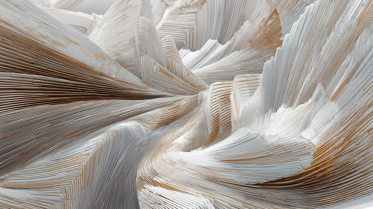 Abstract Paper Fold Art Wallpaper | Dynamic Organic Texture in Neutral Tones