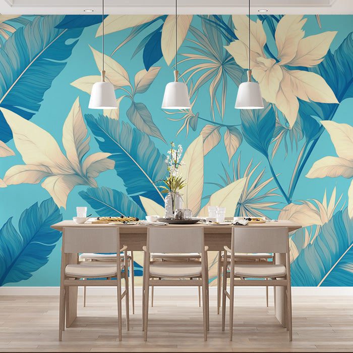 Colorful Feather Mural Wallpaper in Dining Room | Various Colors (Red, Orange, Purple, etc.) Feathers -3
