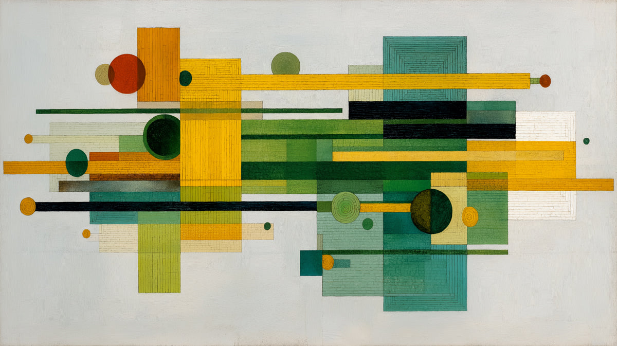 Carta da parati astratta con armonia geometrica | Arte moderna con forme fluide