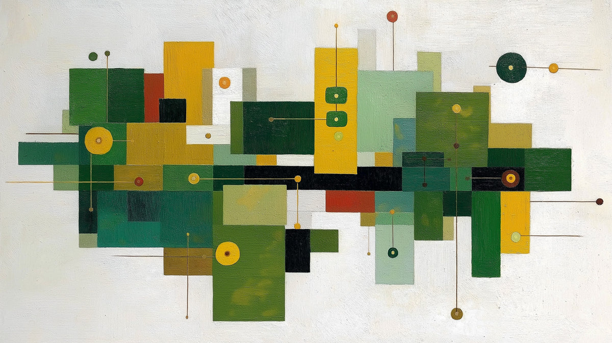 Carta da parati geometrica astratta | Arte moderna con forme connesse