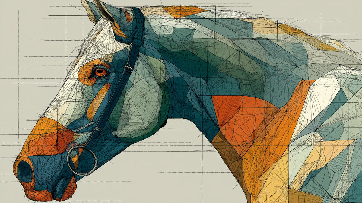 Geometric Horse Head Portrait Wallpaper | Abstract Equine Art with Modern Lines