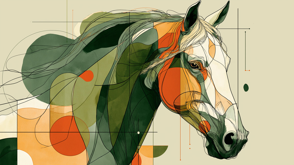 Abstract Horse Head Portrait Wallpaper | Dynamic Geometric Equine Art