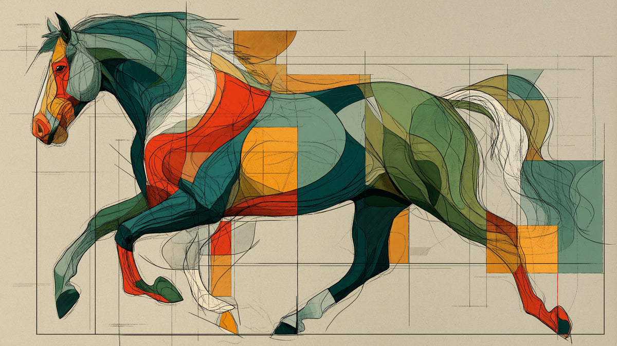 Abstract Horse Gallop Wallpaper | Dynamic Geometric Equine Movement Art