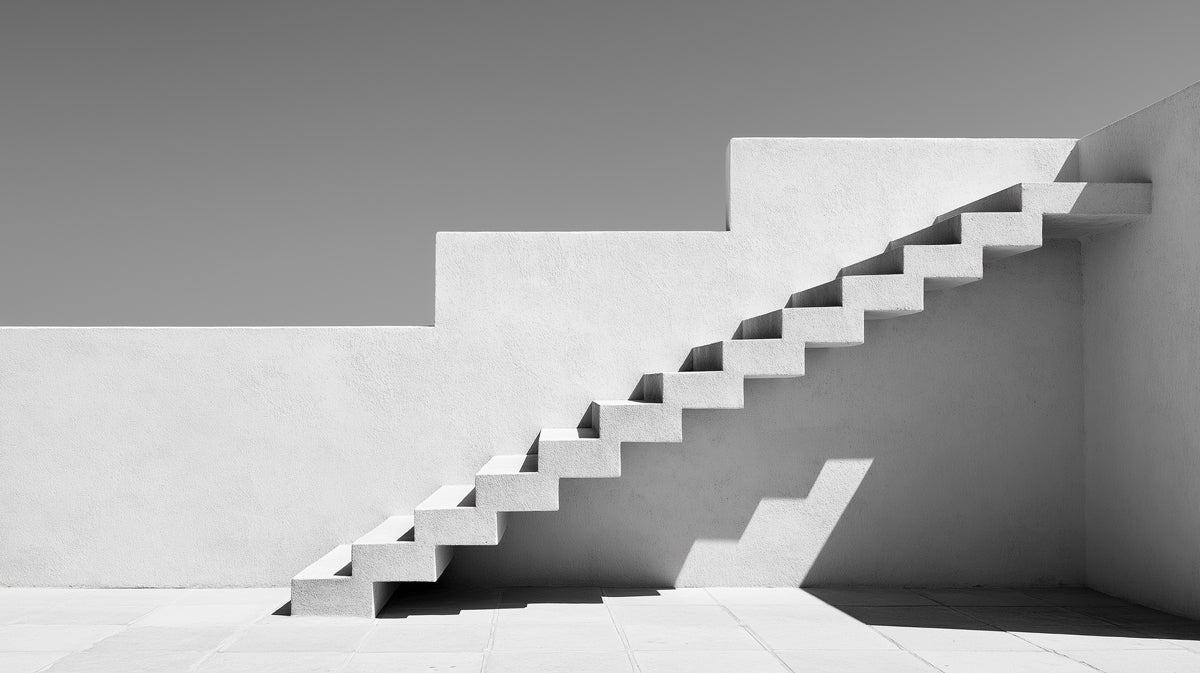 Minimalist Abstract Staircase Wallpaper | Modern Architectural Study