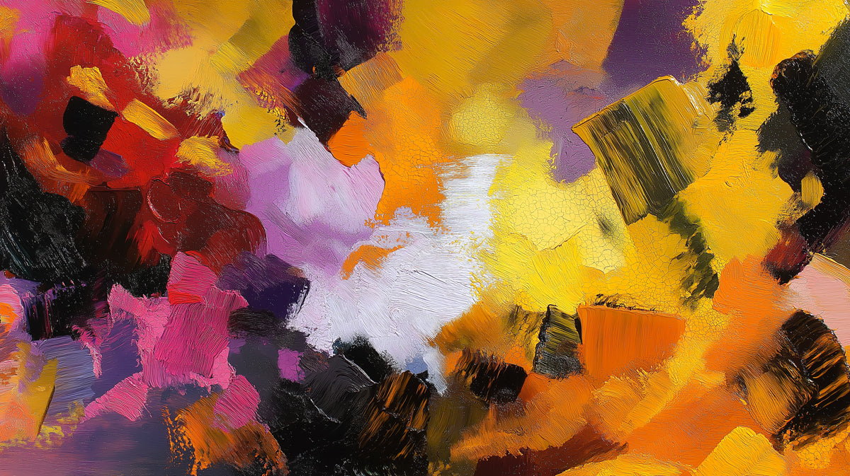 Abstract Golden Hues Wallpaper | Energetic Textured Paint Art