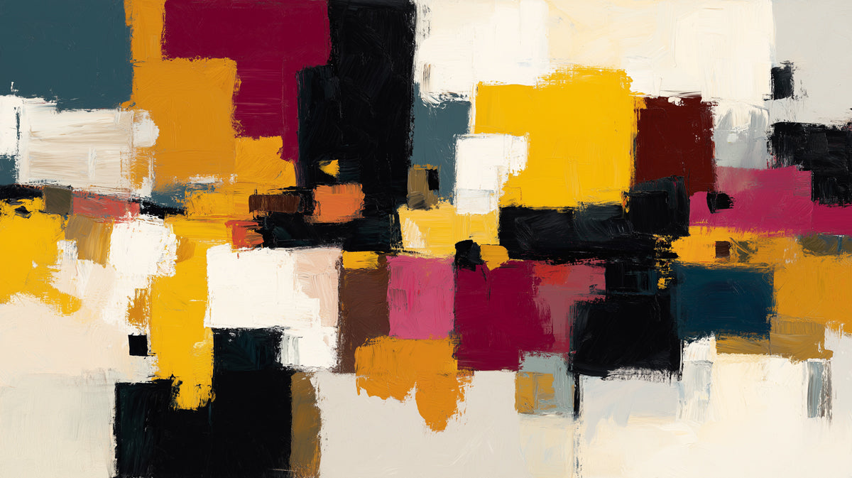 Abstract Modern Blocks Wallpaper | Bold Geometric Composition