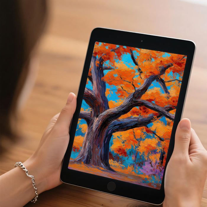 Abstract Autumn Forest Mural Wallpaper | Vibrant Impressionistic Tree Art