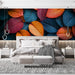 Colorful Leaf Mural Wallpaper in Bedroom | Various Colors (Orange, Blue, Purple, etc.) Leaves