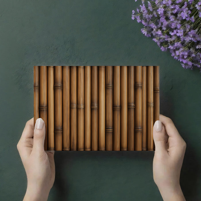 Natural Bamboo Wall Texture Mural Wallpaper | Rustic Wood Pattern