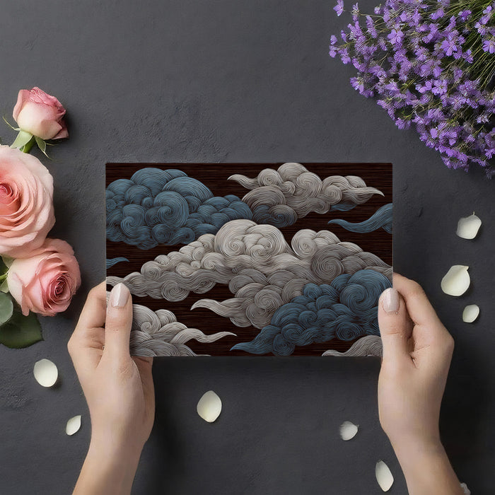 Abstract Swirling Clouds Mural Wallpaper | Textured Monochrome Sky Art