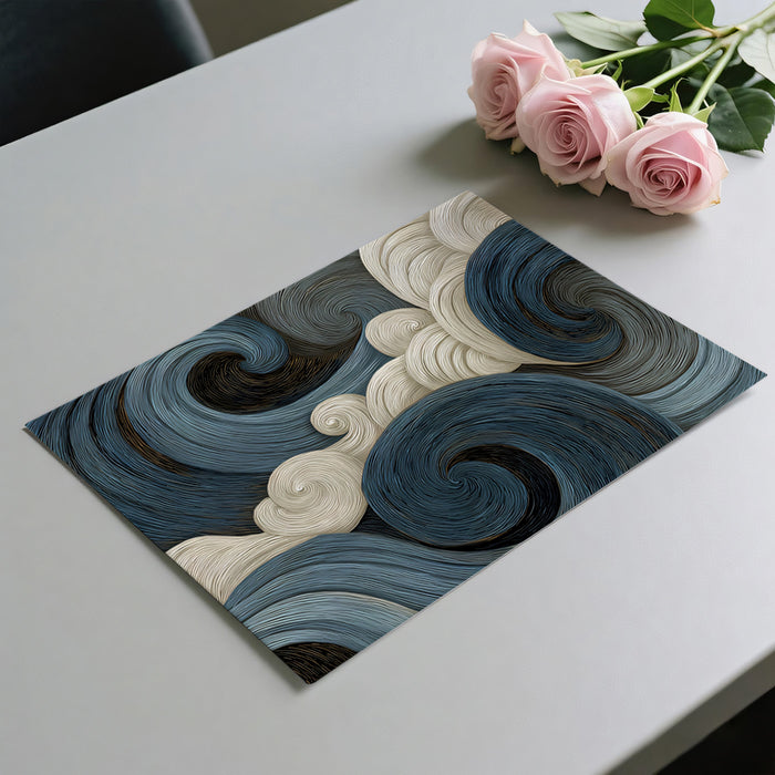Abstract Swirling Waves Mural Wallpaper | Dynamic Monochrome Flowing Art