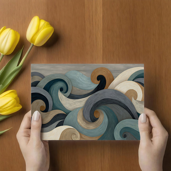 Abstract Earth-Toned Waves Mural Wallpaper | Dynamic Swirling Art