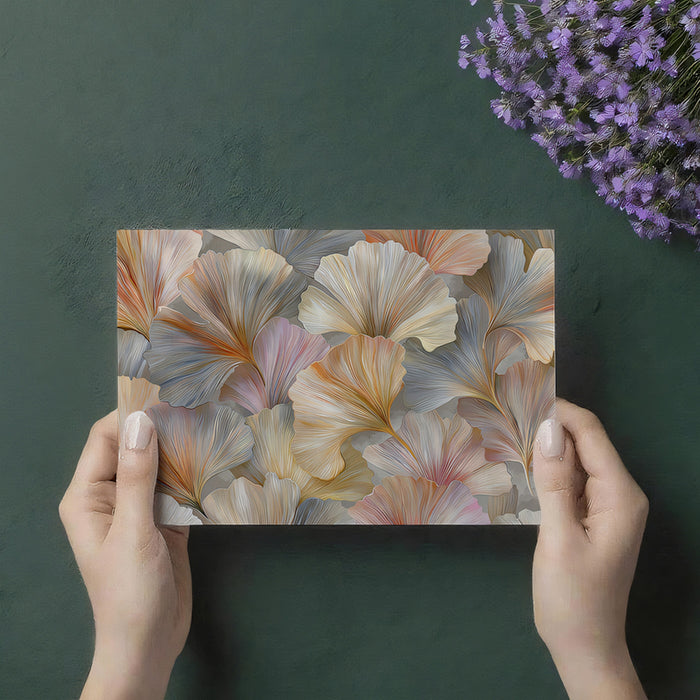 Abstract Pastel Ginkgo Leaves Mural Wallpaper | Serene Watercolor Botanical Art