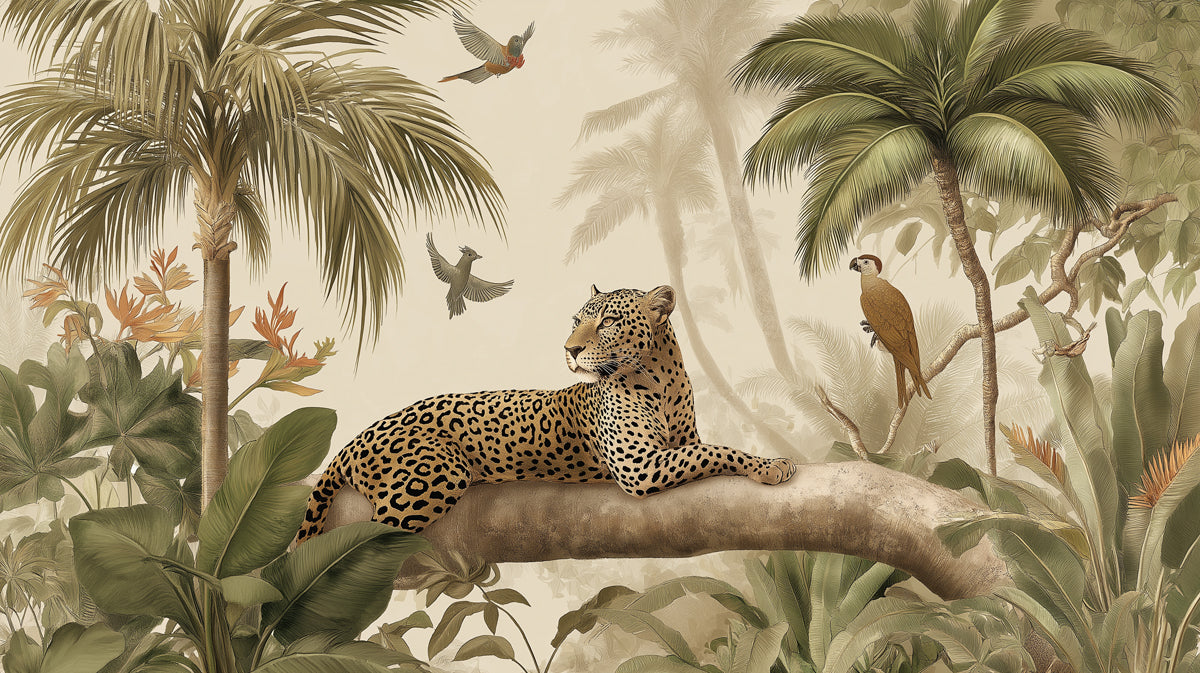 Majestic Tiger in Jungle Mural Wallpaper | Classic Safari Wildlife Art