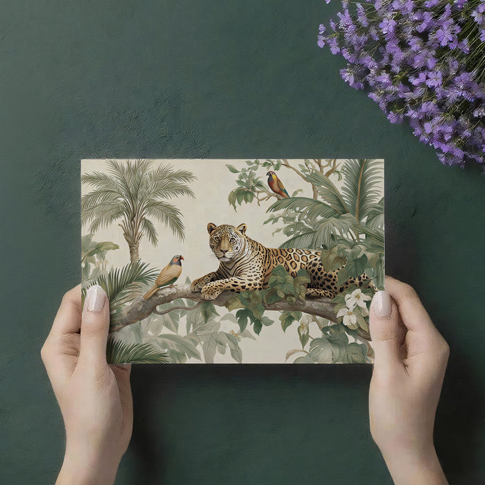 Majestic Leopard in Jungle Mural Wallpaper | Classic Safari Wildlife Art