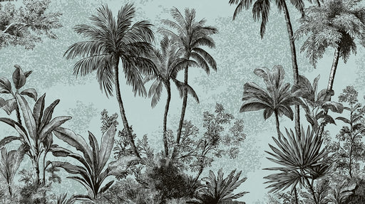 Tropical plant design with palm trees on a textured background