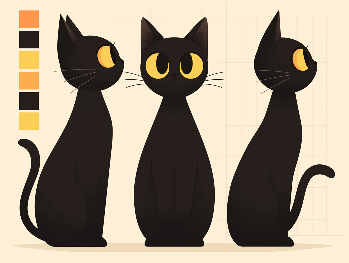 Black Cat and Autumn Leaves Mural Wallpaper in dining room | Black, Orange, and Yellow Cat -2